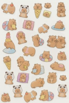 Наклейки объемные "Calendar Capybara" (20,5*9 см)