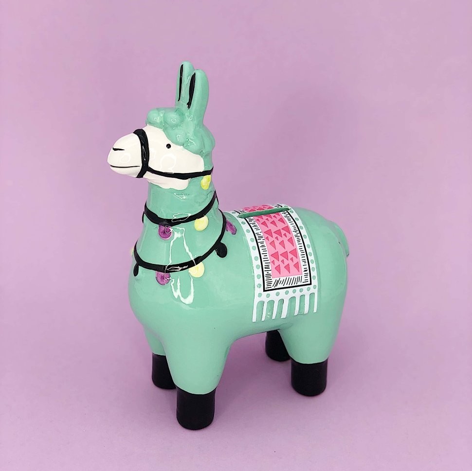 Копилка "Lama", green