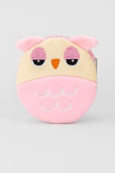 Кошелёк плюшевый "Pink owl", pink (11*10 см)