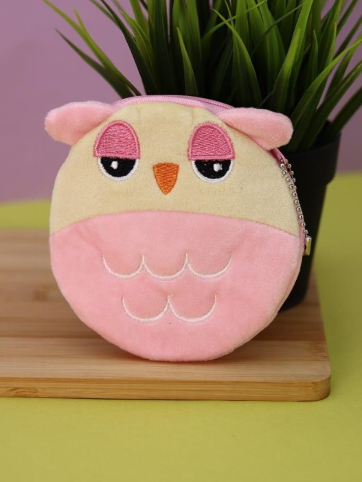 Кошелёк плюшевый &quot;Pink owl&quot;, pink (11*10 см) 