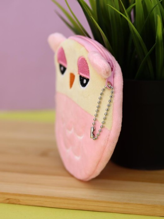 Кошелёк плюшевый &quot;Pink owl&quot;, pink (11*10 см) 