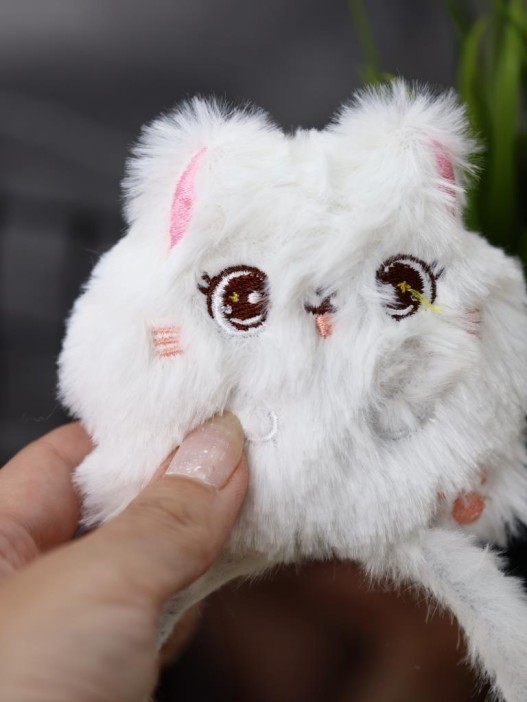 Плюшевое зеркало GIRLY "Cat's paws", white (9*15 см) 