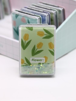 Зеркало раскладное шейкер "Тюльпан", желтое, 8*6 см