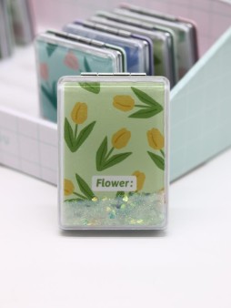 Зеркало раскладное шейкер "Тюльпан", желтое, 8*6 см