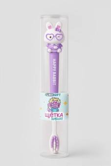 Зубная щётка для взрослых iLikeGift "Мечтательный зайка", фиолетовый (21 см)