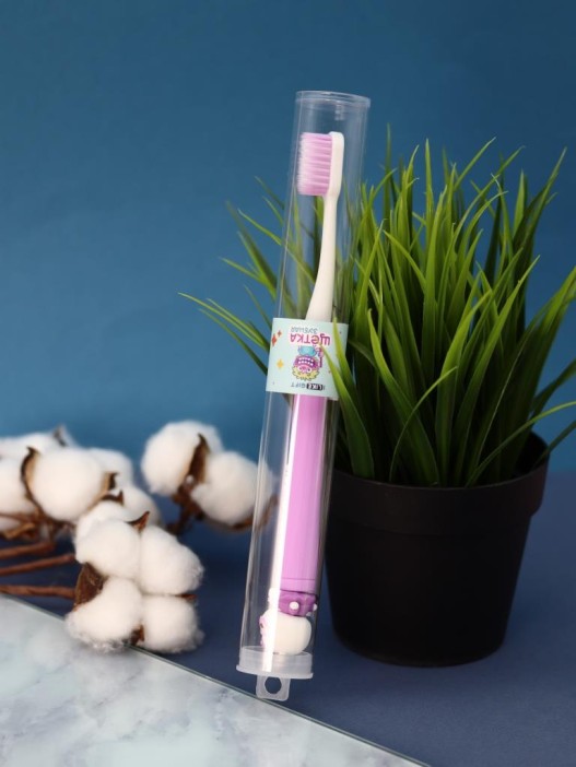 Зубная щётка для взрослых iLikeGift "Мечтательный зайка", фиолетовый (21 см) 