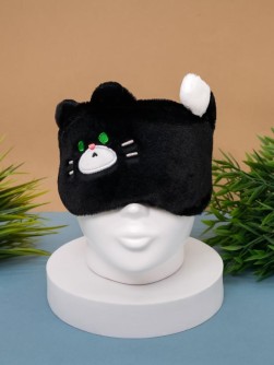 Маска для сна гелевая GIRLY "Fluffy cat", black