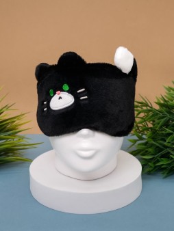 Маска для сна гелевая GIRLY "Fluffy cat", black