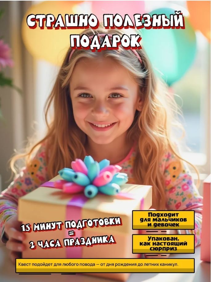 Квест игра для детей "Фабрика игрушек" Эксперимент 1006, 7+