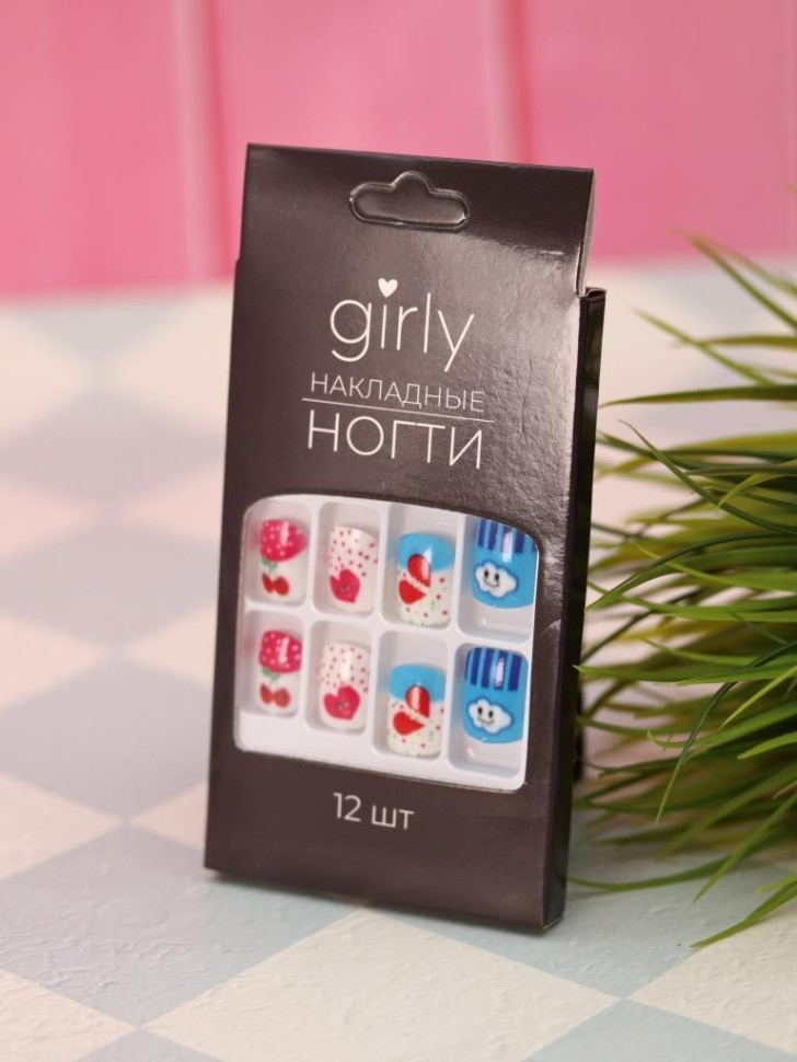 Накладные ногти GIRLY "Разнообразие", 12 шт., с клеевыми пластинами