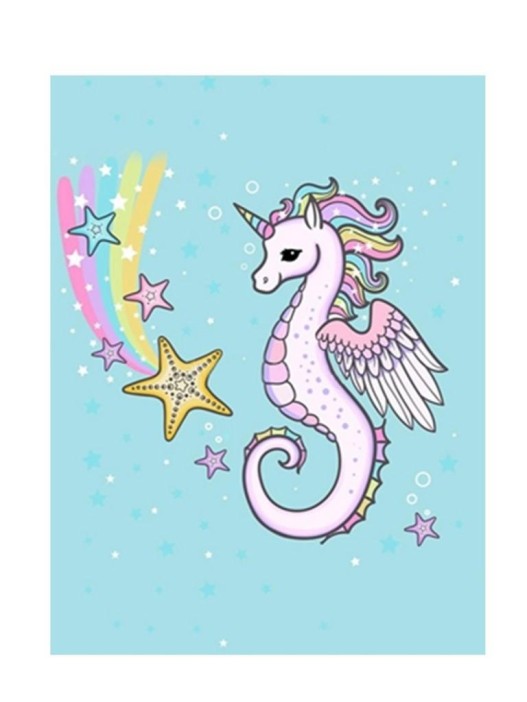 Алмазная мозаика без подрамника &quot;Морской конёк&quot;, 15х20 см 