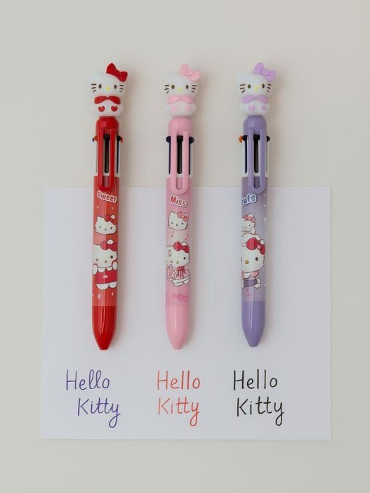 Ручка многоцветная 6в1 "Кошечка", mix 