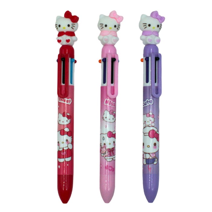 Ручка многоцветная 6в1 "Кошечка", mix 