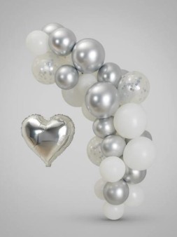 Набор воздушных шаров 25 шт. "Air heart", silver