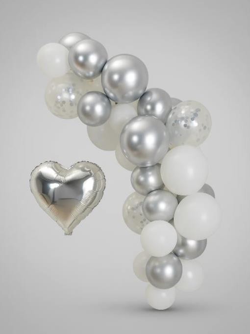 Набор воздушных шаров 25 шт. &quot;Air heart&quot;, silver 