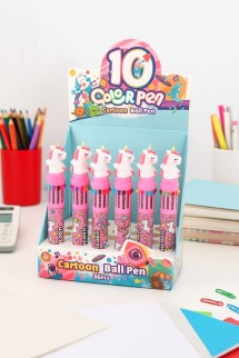 Разноцветная ручка 10 в 1 &quot;Beautiful unicorn&quot;, mix, шоу-бокс 36 шт.