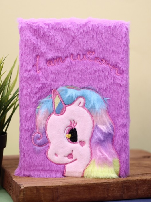 Блокнот плюшевый &quot;Unicorn heart&quot;, purple, 21,5х15,5 см, плотность 80 гр. 