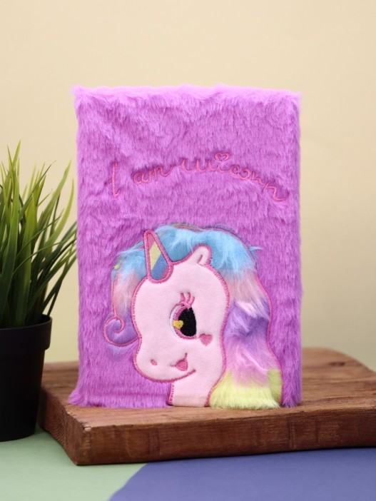 Блокнот плюшевый &quot;Unicorn heart&quot;, purple, 21,5х15,5 см, плотность 80 гр. 