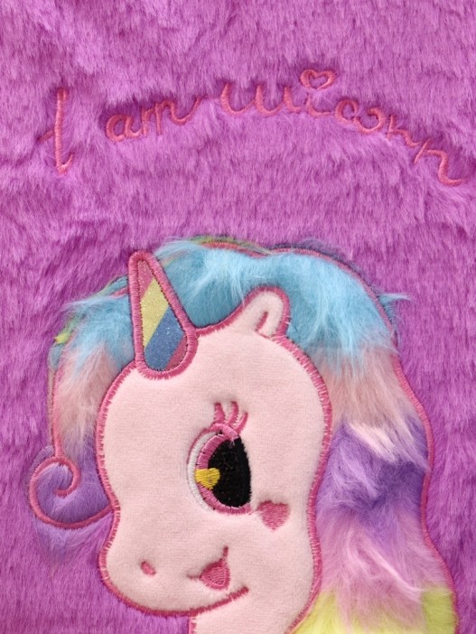 Блокнот плюшевый &quot;Unicorn heart&quot;, purple, 21,5х15,5 см, плотность 80 гр. 