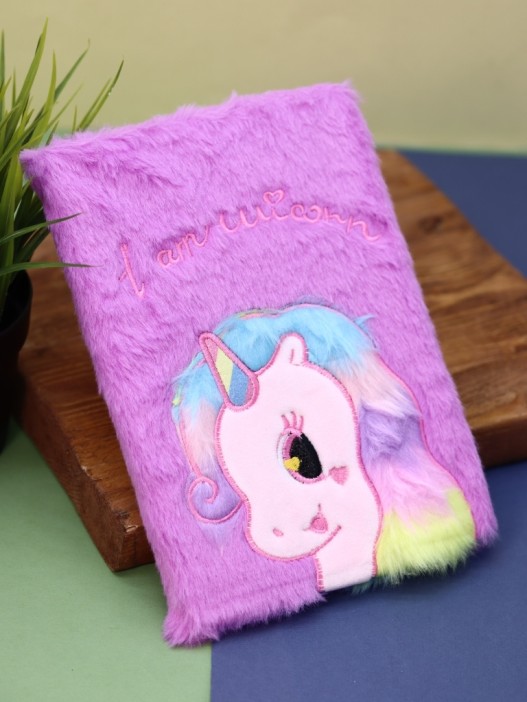 Блокнот плюшевый &quot;Unicorn heart&quot;, purple, 21,5х15,5 см, плотность 80 гр. 