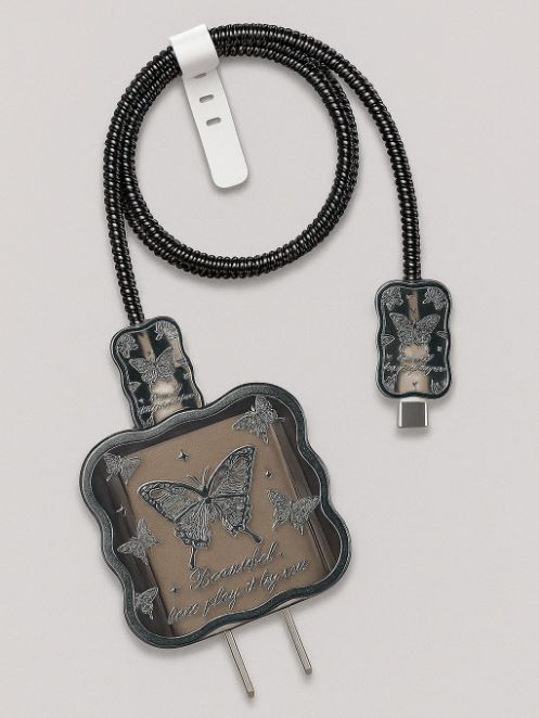 Защитный набор для зарядного устройства iLikeGift «Butterfly», black (5 предметов) 