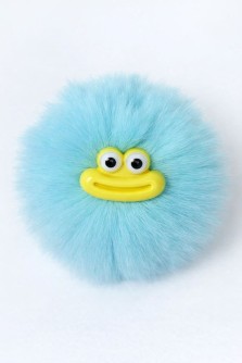 Плюшевое раскладное зеркало с брелоком "Fluffy face", blue (7*7 см)