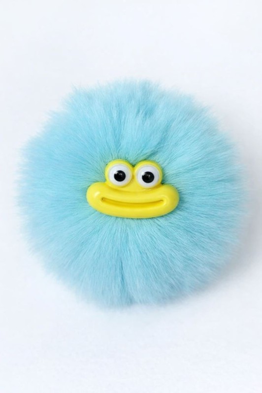 Плюшевое раскладное зеркало с брелоком "Fluffy face", blue (7*7 см) 