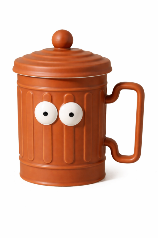 Кружка "Корзина для мусора", коричневая (470 мл) 