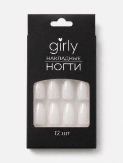 Накладные ногти GIRLY «Ярко-белые», 12 шт., с клеевыми пластинами