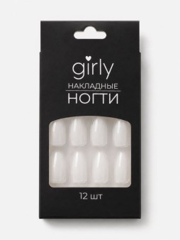 Накладные ногти GIRLY «Ярко-белые», 12 шт., с клеевыми пластинами