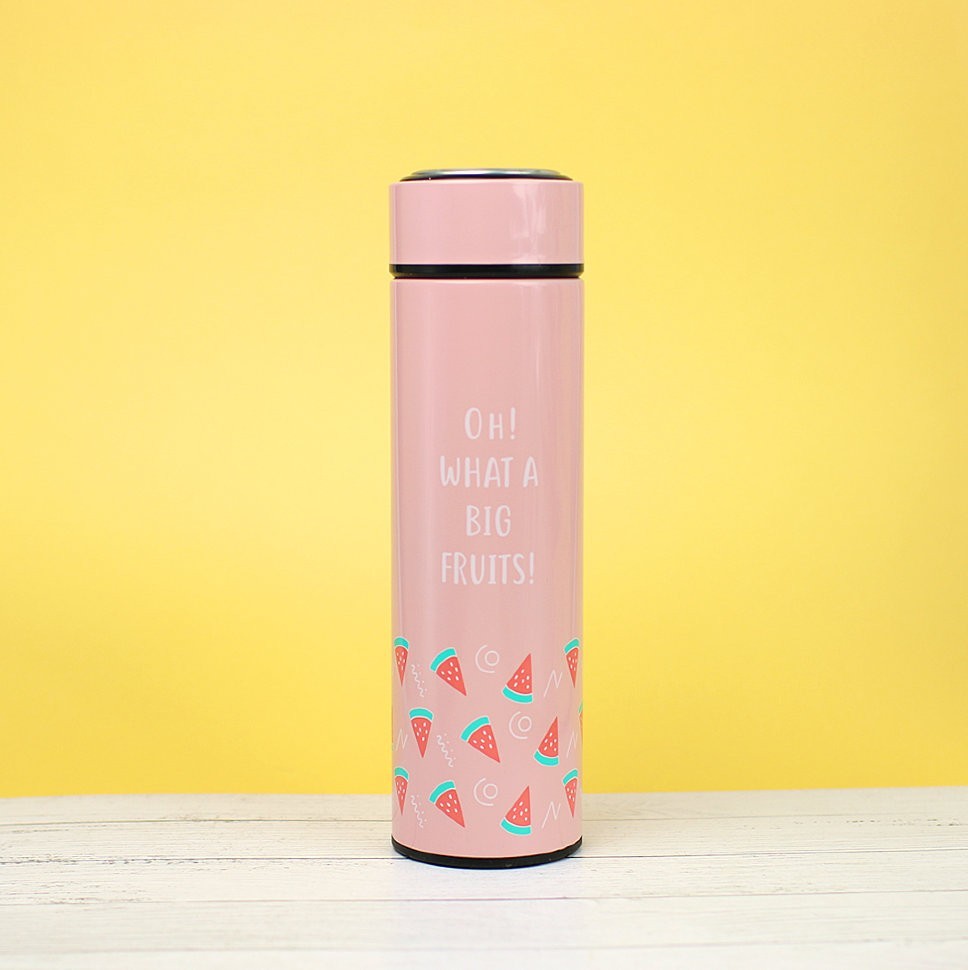 M-2758W Термос "What a big fruits", pink (400ml)