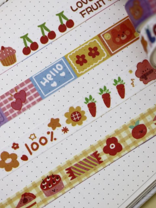 Набор клейкой ленты &quot;Cute cartoon&quot;, mix, шоу-бокс 12 шт. 