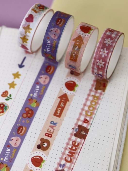 Набор клейкой ленты &quot;Cute cartoon&quot;, mix, шоу-бокс 12 шт. 
