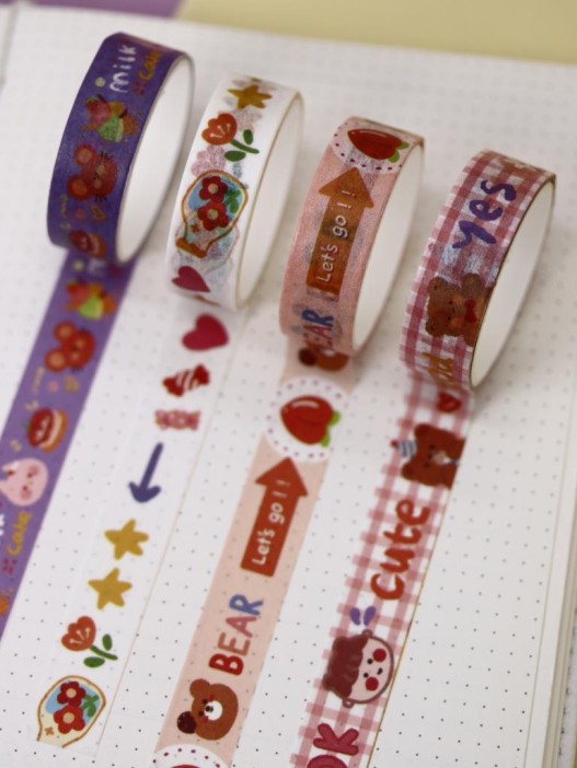 Набор клейкой ленты &quot;Cute cartoon&quot;, mix, шоу-бокс 12 шт. 