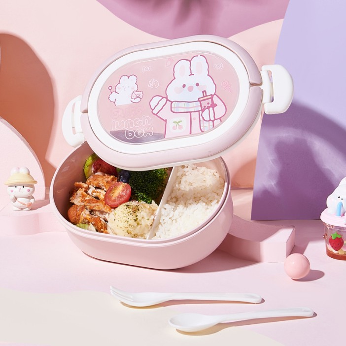 Ланчбокс "Cute bunny", pink, 1000 ml 