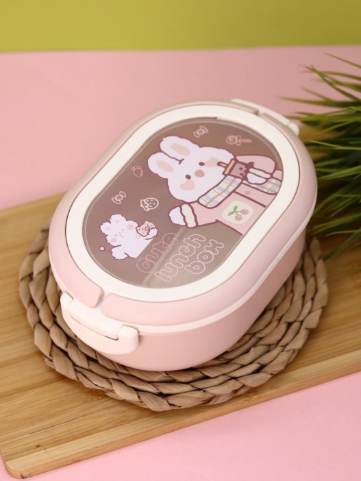 Ланчбокс "Cute bunny", pink, 1000 ml 