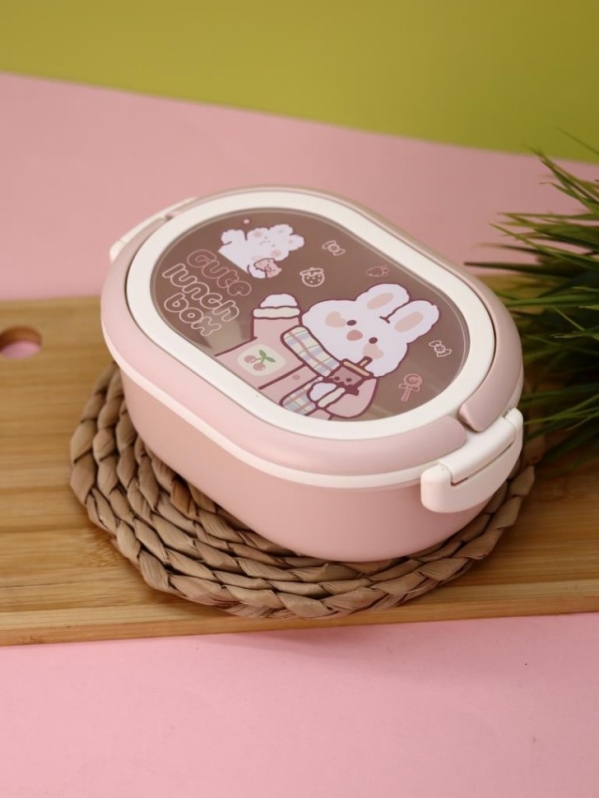 Ланчбокс "Cute bunny", pink, 1000 ml