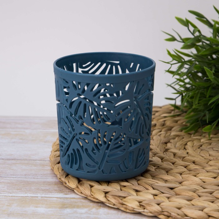 Стакан для канцелярских принадлежностей "Leaves", blue 