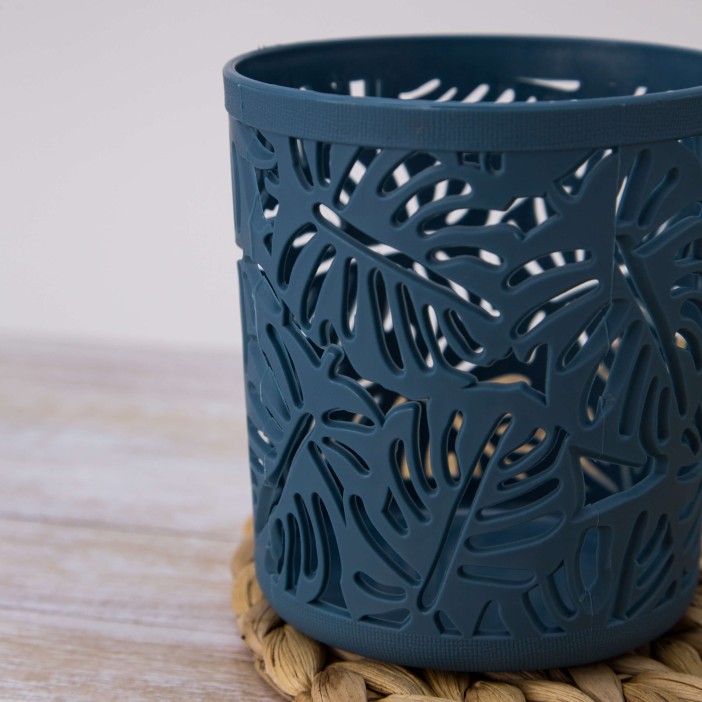 Стакан для канцелярских принадлежностей "Leaves", blue 