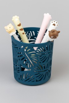 Стакан для канцелярских принадлежностей "Leaves", blue