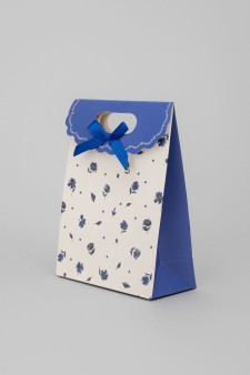Пакет подарочный (XS) "Many flowers", blue (12x6x16)