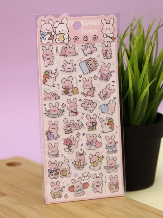 Наклейки объемные "Wind-up bunny" (20,5*9 см) 