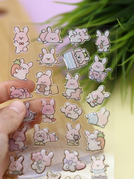 Наклейки объемные "Wind-up bunny" (20,5*9 см) 