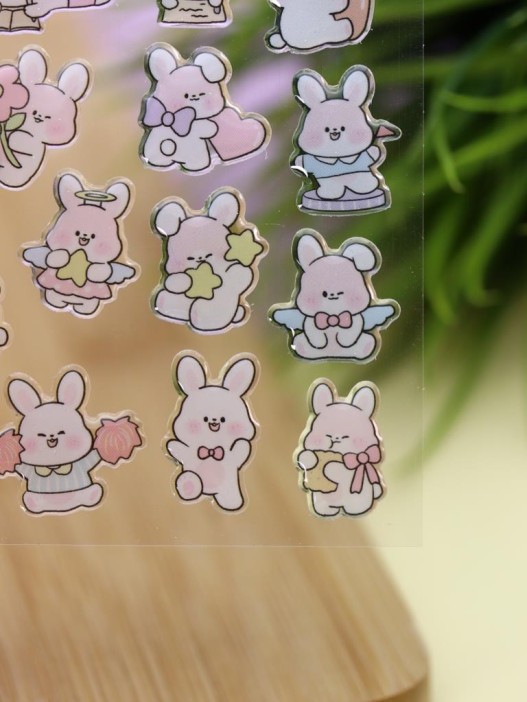 Наклейки объемные "Wind-up bunny" (20,5*9 см) 