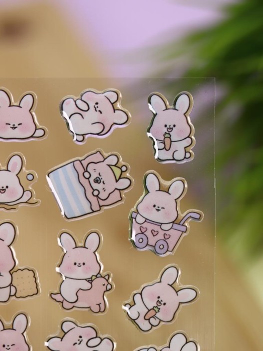 Наклейки объемные "Wind-up bunny" (20,5*9 см) 