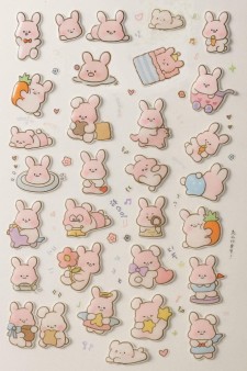 Наклейки объемные "Wind-up bunny" (20,5*9 см)