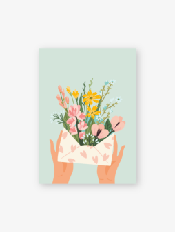 Набор бирок-открыток 10 шт. «Цветы в конверте», 5*7 см