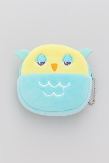 Кошелёк плюшевый "Blue owl", green (11*10 см)