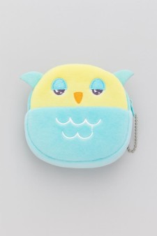Кошелёк плюшевый "Blue owl", green (11*10 см)