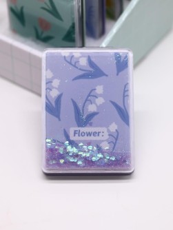 Зеркало раскладное шейкер "Ландыши", фиолетовое, 8*6 см